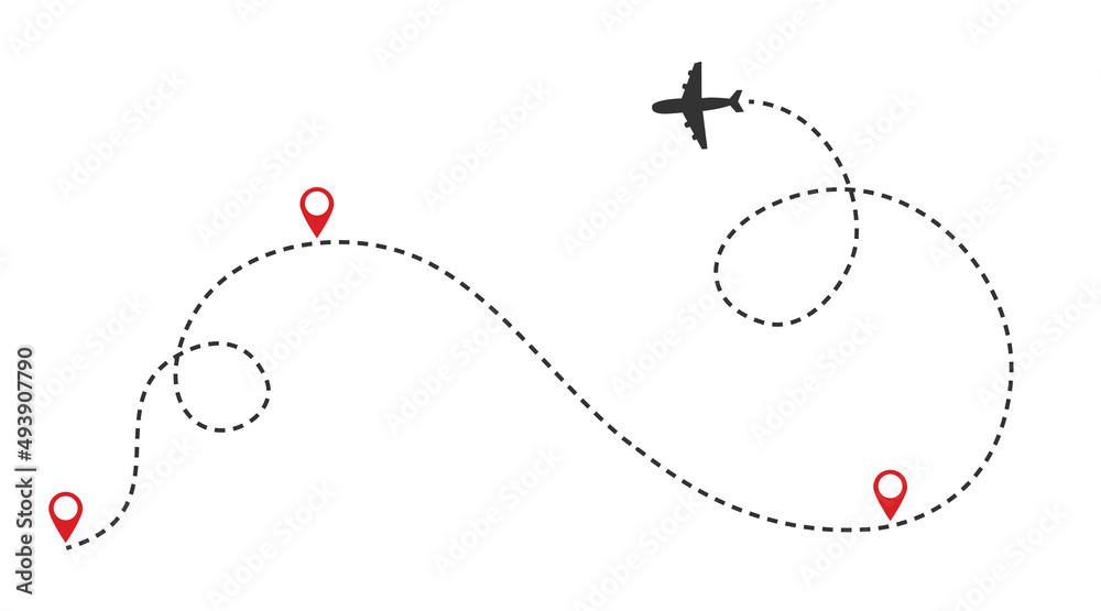 Planes. line of the plane. Airplane flight path with dash line and dash line trace. Vector Planes. line of the plane. Airplane flight path with dash line and dash line trace. Vector