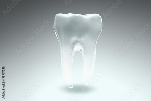 치과의 치료와 위생관리에 사용되는 튼튼하고 깨끗한 건강한 치아 구조 3D 그래픽 