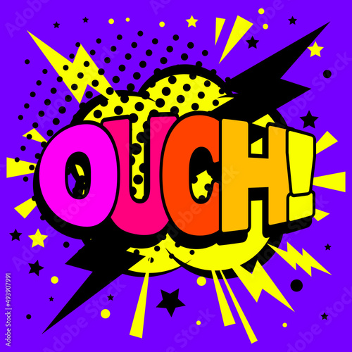 Ouch Comic Rainbow Text