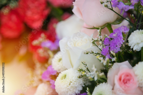 Fototapeta Naklejka Na Ścianę i Meble -  Bright summer floral arrangement background