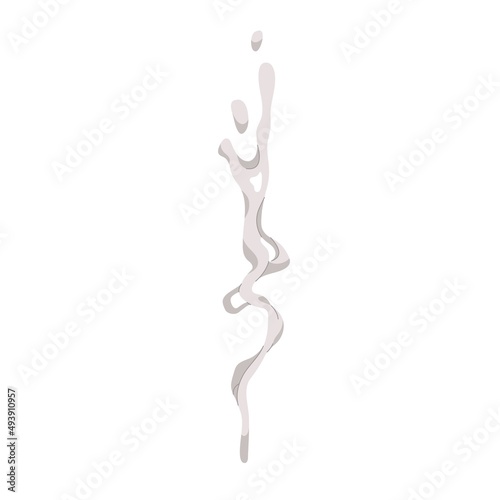 Smoke, fume trail. Steam flow. Spraying gas track, rising up. Cigarette, pipe effect. Thin straight liquid silhouette. Dust sprinkle. Flat vector illustration isolated on white background