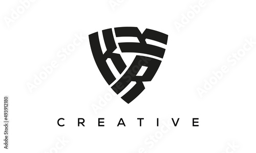 KRK letters logo, security Shield logo vector