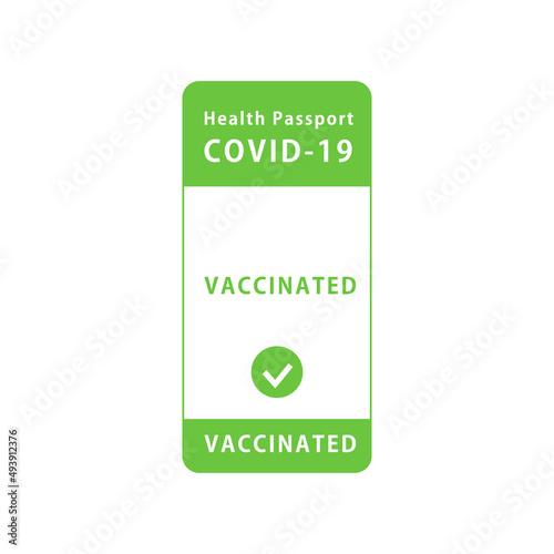 vaccinated person using digital health passport. Vector