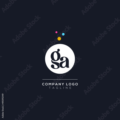 GA Letter creative Monogram Design with bubble dots. Vector Lettering Illustration of a Colorful Alphabet with Bubbles.