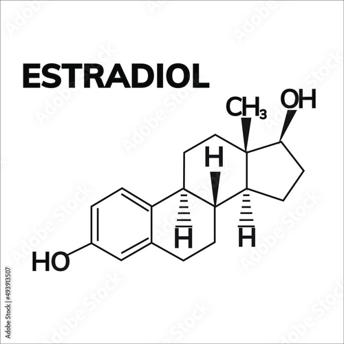 Estradiol chemical structure, female sex hormone