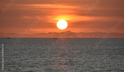 Beautiful sunset over the calm ocean