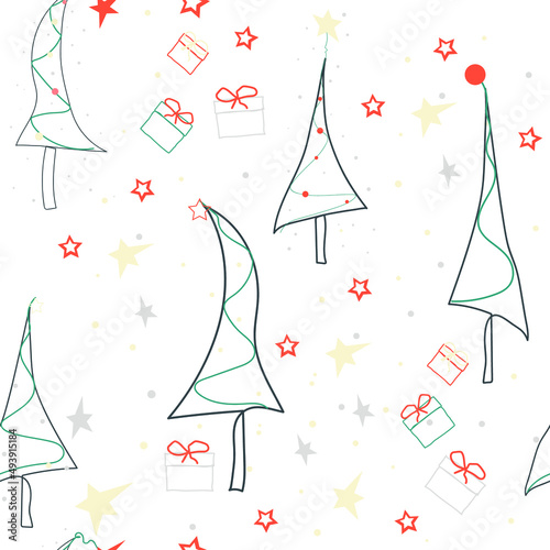 seamless pattern with christmas trees