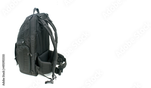 black backpack isolated on white background