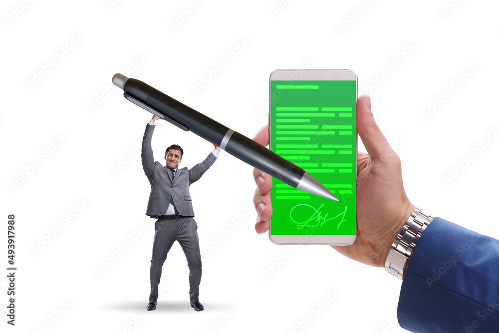 Electronic signature concept in the business