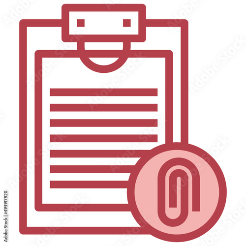 paper clip red line icon,linear,outline,graphic,illustration