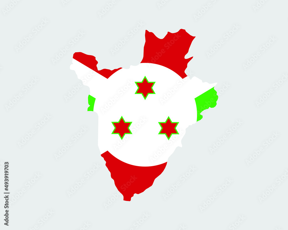 Burundi Map Flag. Map of Burundi with the Burundian country flag. Vector Illustration. Burundi Map Flag. Map of Burundi with the Burundian country flag. Vector Illustration.