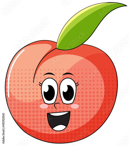 Apple cartoon character on white background