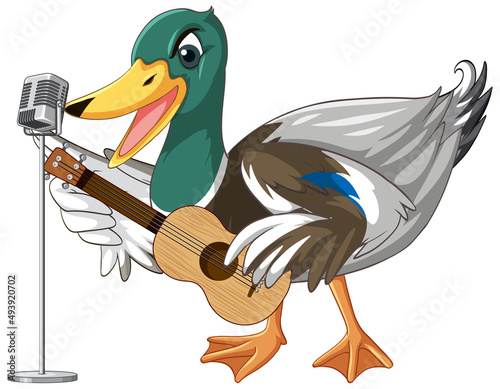 Duck with green head cartoon character