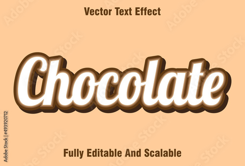 editable chocolate text effect with brown background.