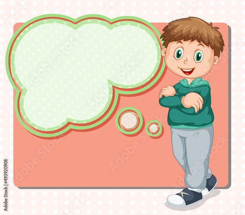 A boy thinking with empty callouts