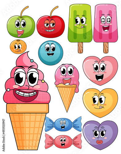 A various sweets on white background