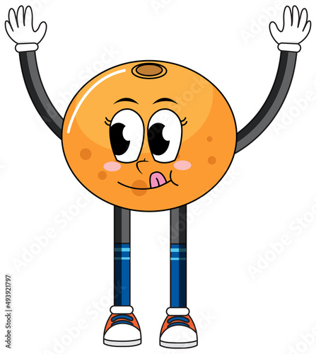 Moon cartoon character on white background