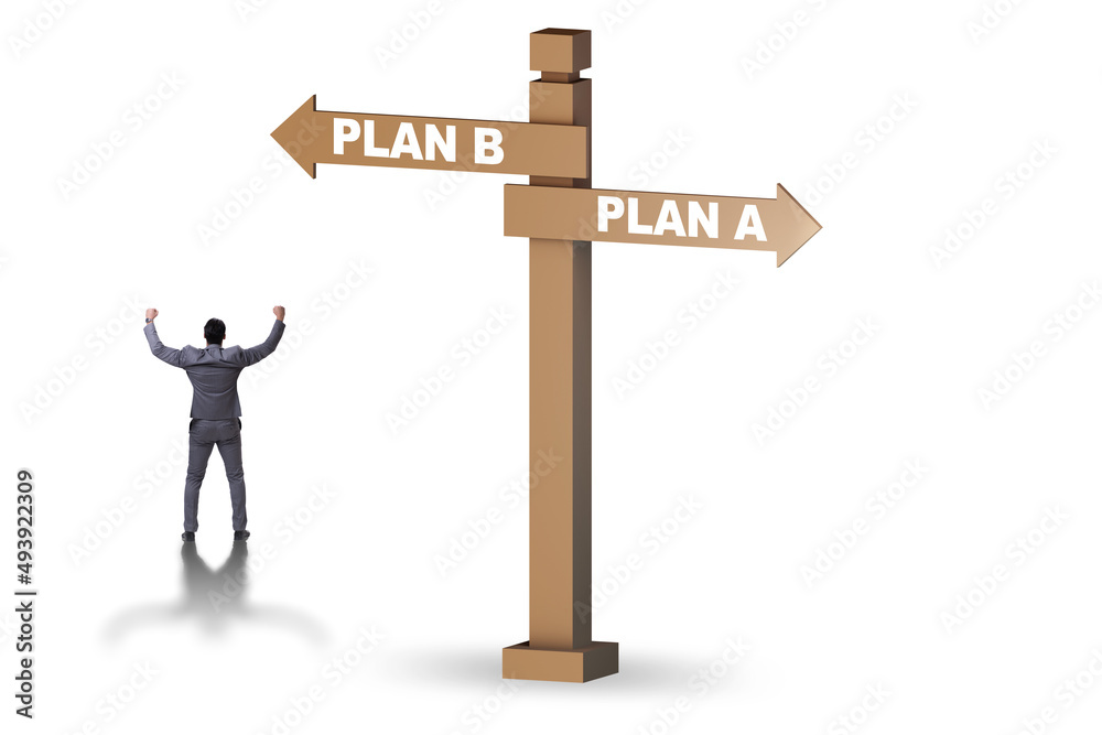 Concept of choosing between Plan A or Plan B Concept of choosing between Plan A or Plan B