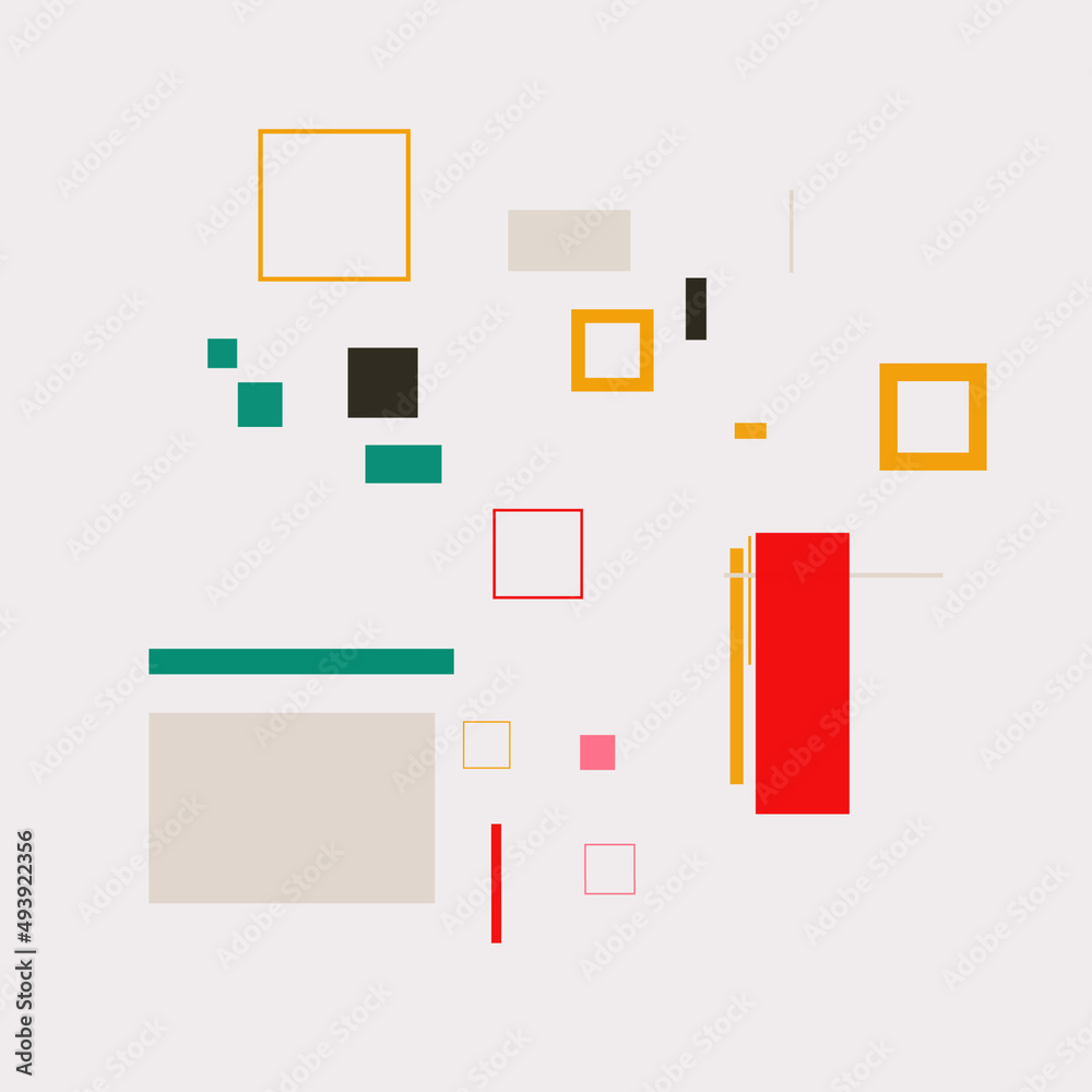Bauhaus Inspired Graphic Pattern Artwork Made With Abstract Vector Geometric Shapes Bauhaus Inspired Graphic Pattern Artwork Made With Abstract Vector Geometric Shapes