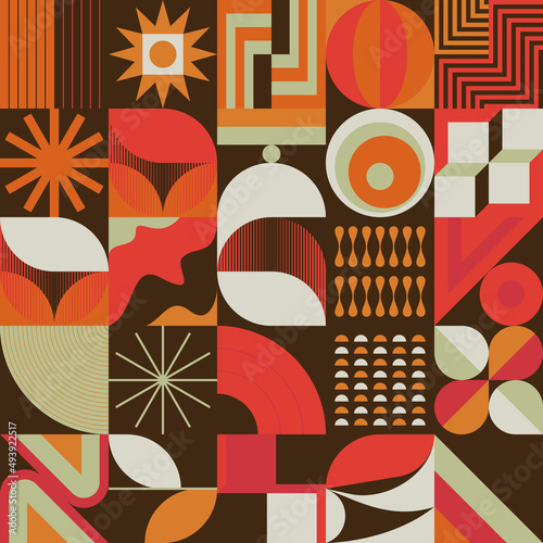 Swiss Art Aesthetics Vector Graphics Made With Abstract Geometric Shapes And Elements