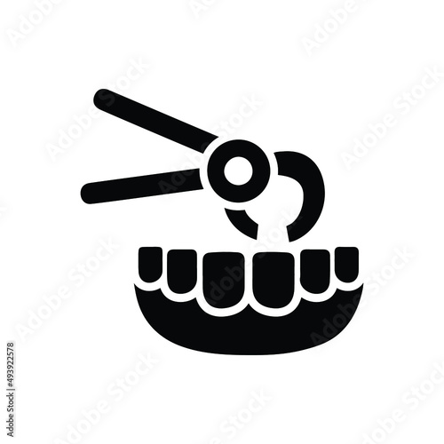 Gum, surgery, teeth, tooth icon. Black vector sketch.