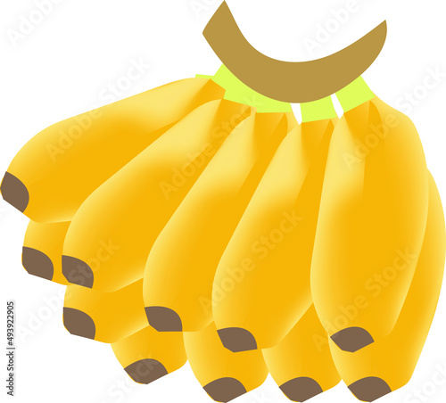 bananas isolated on white background with clipping path and full depth