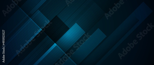 Vector digital graphic design with light line, geometric shape, stripe line pattern and texture on gradient blue color.Illustration abstract art for modern futuristic, technology, wallpaper background