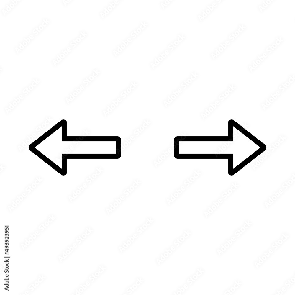 Left and Right arrows simple icon Left and Right arrows simple icon