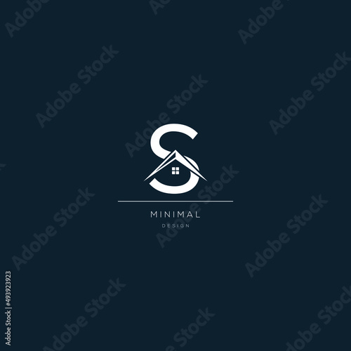 Logo design of S in vector for construction, home, real estate, building, property. Minimal trendy icon design template.
