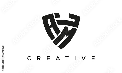 AML letters logo, security Shield logo vector