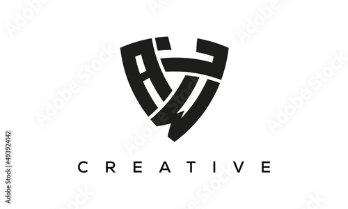 AWL letters logo, security Shield logo vector