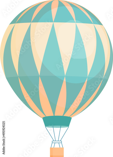 Sky Balloon or Aerostat Colored Illustration