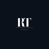 RT letter minimalist logo design template