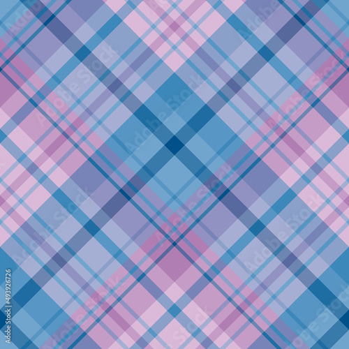 Seamless pattern in blue and light violet colors for plaid, fabric, textile, clothes, tablecloth and other things. Vector image. 2