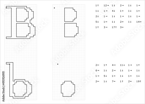 Alphabet B Graphic Dictation Drawing M_2203001