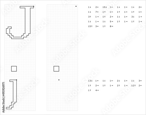 Alphabet J Graphic Dictation Drawing M_2203001