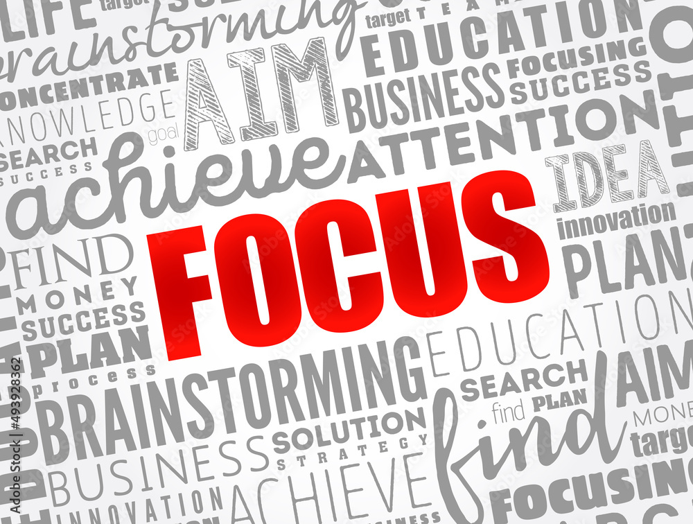 FOCUS word cloud collage, business concept background FOCUS word cloud collage, business concept background