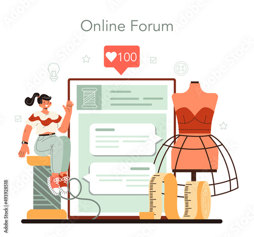 Fashion designer online service or platform. Professional tailor