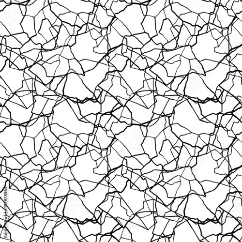 kintsugi art seamless pattern of splinters and different shards fragments with thin lines