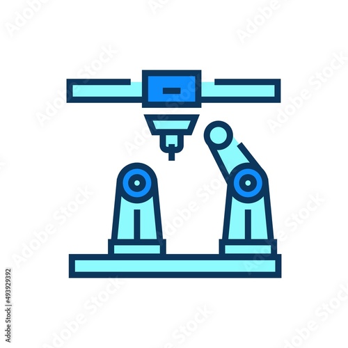 3d printing robotics icon. Industry vector illustration.
