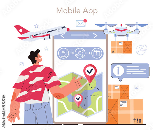 Smart logistics technologies online service or platform. Idea of modern