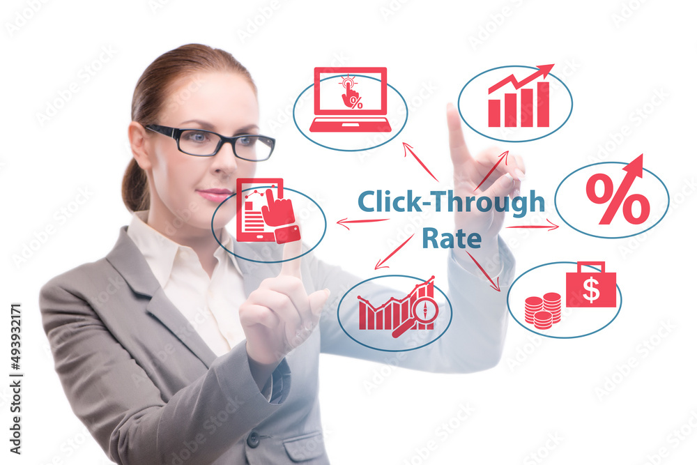 CTR click through rate concept with business people CTR click through rate concept with business people