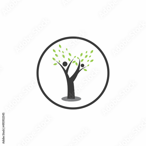Creative Human Tree Concept Logo Design Template