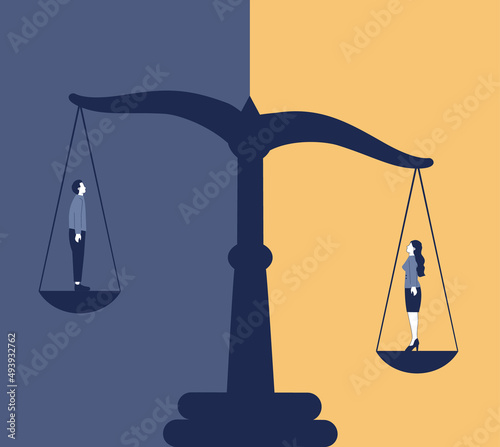Gender inequality concept. Bias and sexism in workplace or social