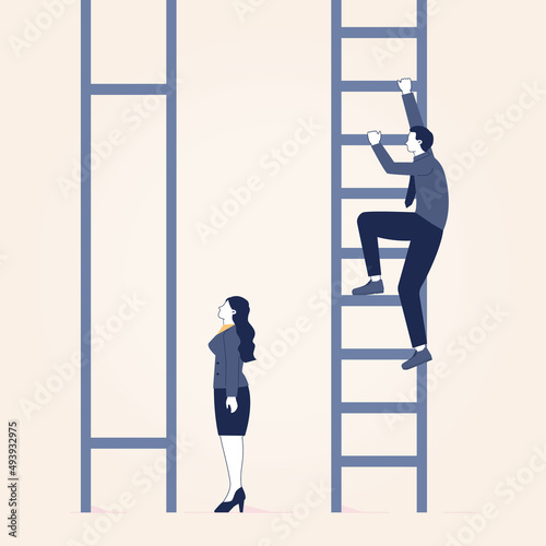 Gender inequality concept. Bias and sexism in workplace or social