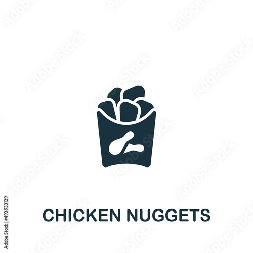 Chicken Nuggets icon. Monochrome simple icon for templates, web design and infographics