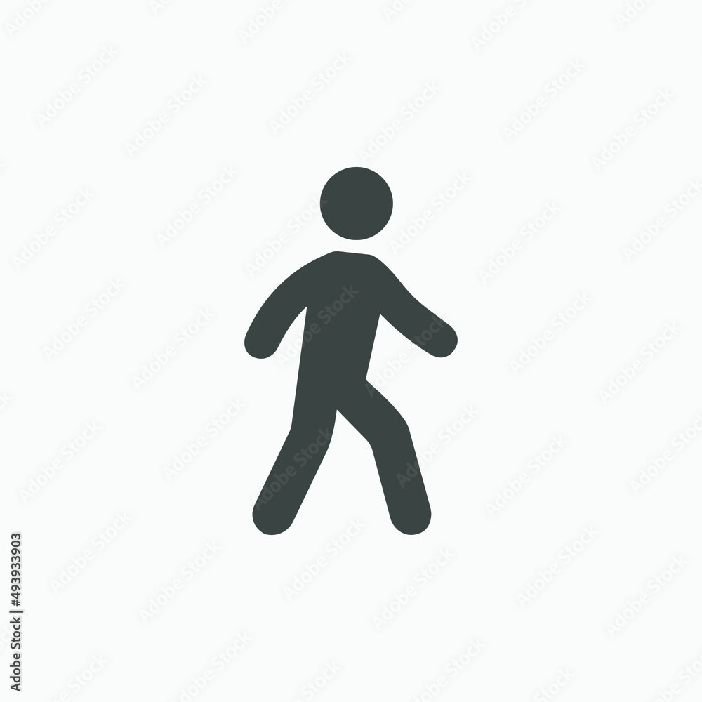 Walking man icon vector isolated. Man walk pedestrian icon vector Walking man icon vector isolated. Man walk pedestrian icon vector