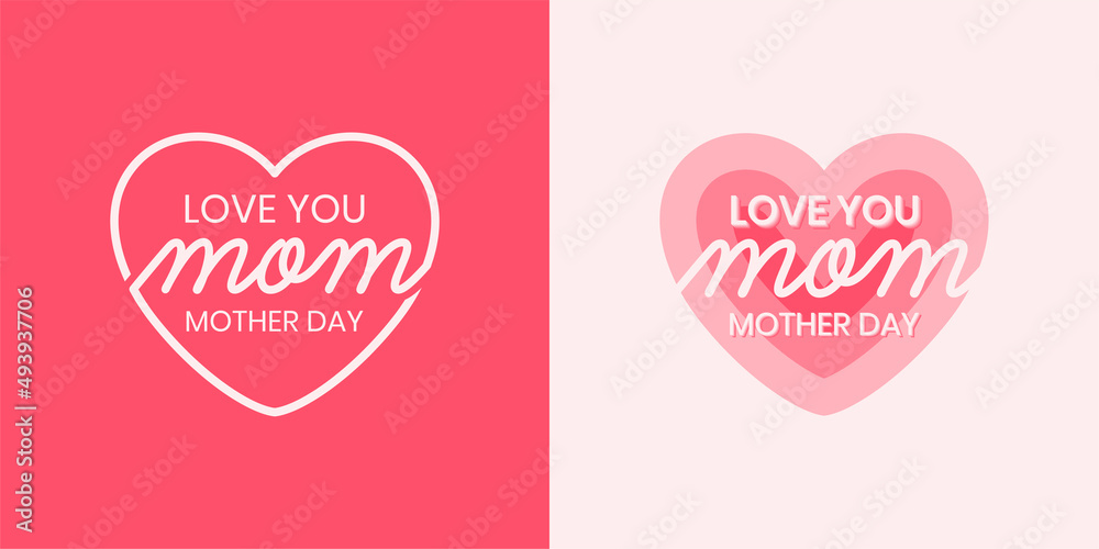 simple love mom vector element symbol mothers day logo design