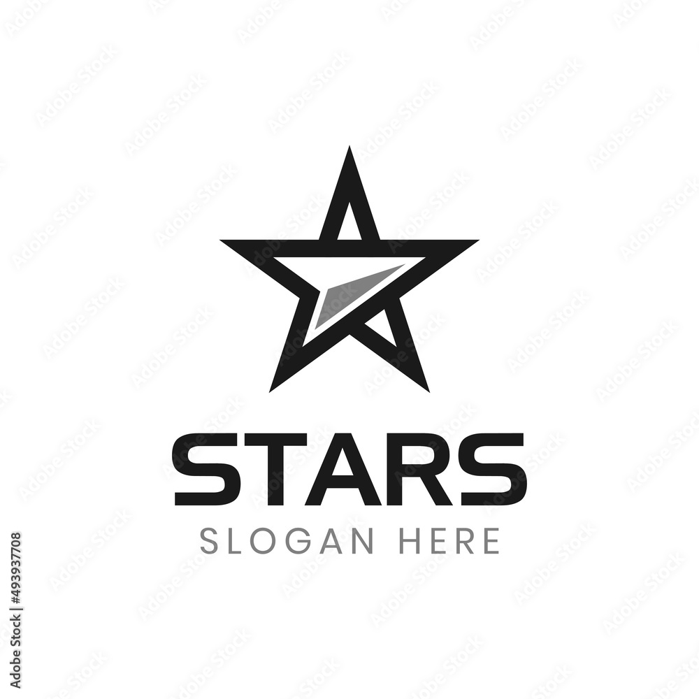 luxury abstract stars element vector logo design with arrow icon symbol