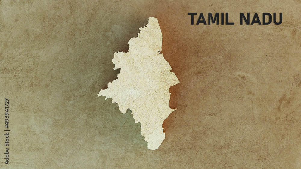 Tamil Nadu Map 3d Stock Illustration | Adobe Stock